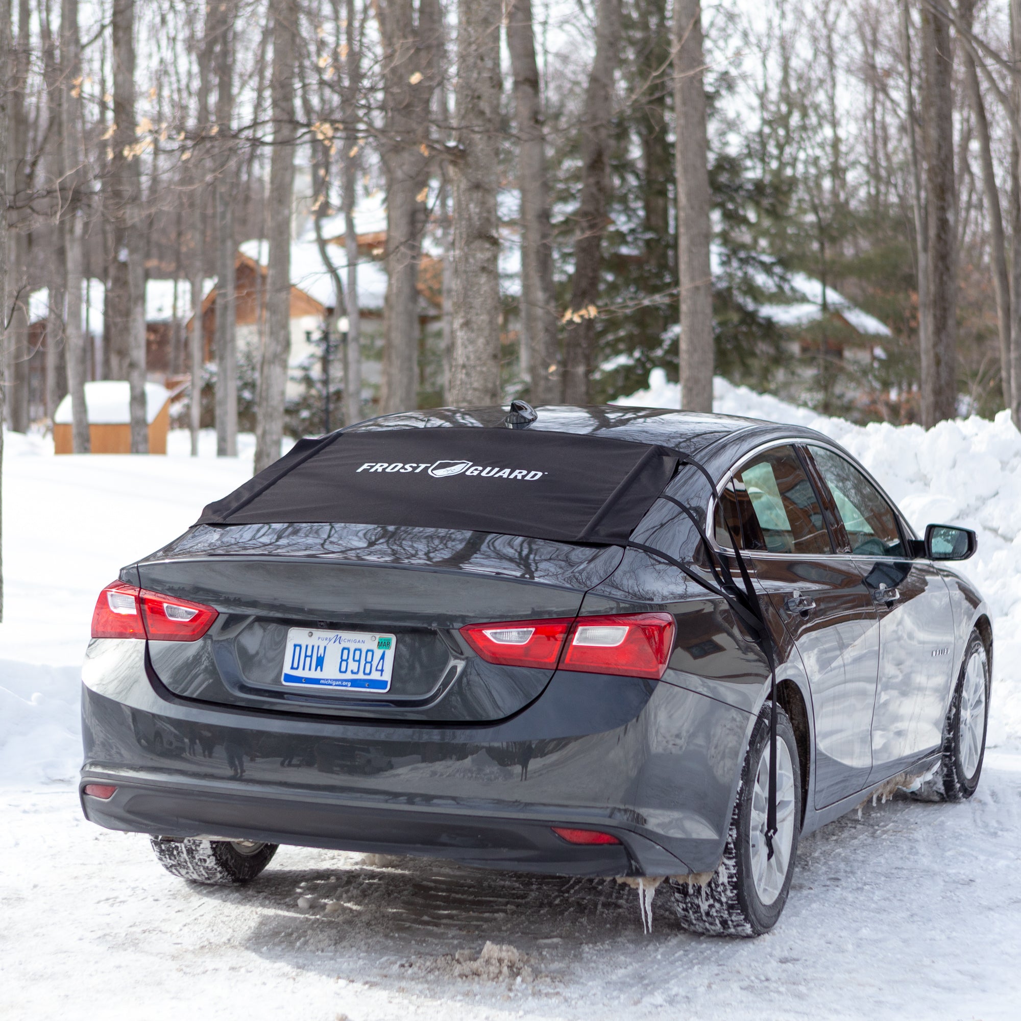 winter rear windshield cover | rear frost windshield cover | rear ice windshield cover | frost guard sedan