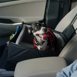 Urban Transit Pet Booster Seat | how to keep your small breed dog safe in the car | best gifts for dog owners under $100 | dog bed in the car